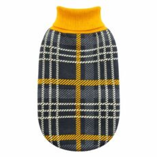 Πλεκτό Πουλόβερ Καρό με Κίτρινο Λαιμό Oxford Plaid